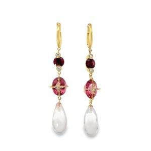 NEW NORMANI women's gemstone drop earrings in pink